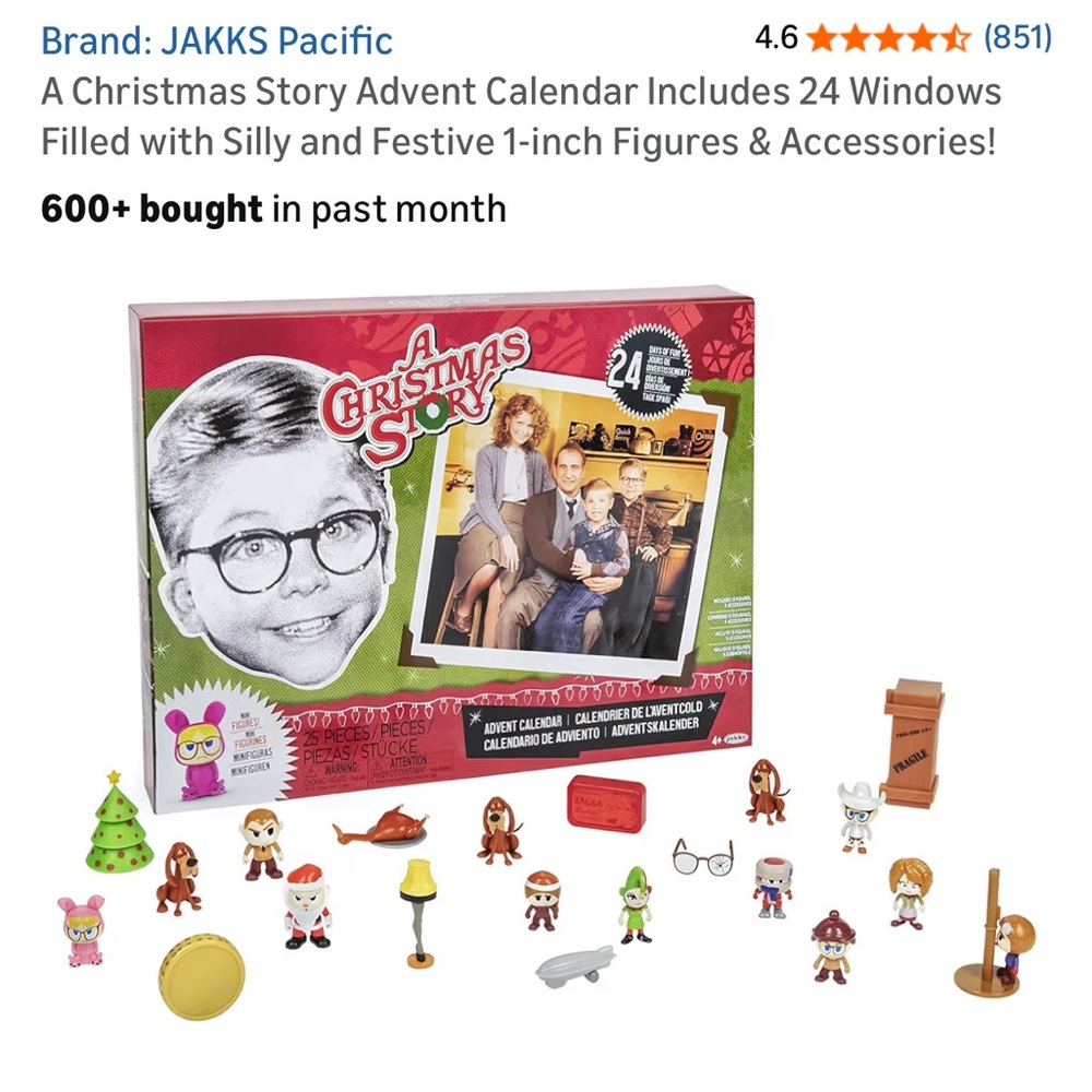 Classic “A Christmas Story” Advent Calendar - Festive Multi-Color Set, NWT